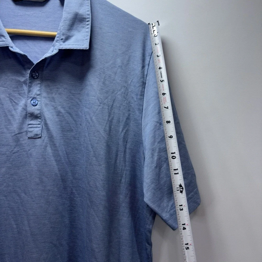 TravisMathew Blue Golf Polo Shirt XXL Auto Insurance Repair 2025 Logo Men's
